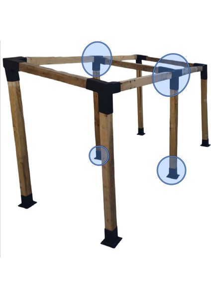Mrc Takmatik Ahşap Carpot Çardak Pergola Montaj Aparatı Seti Demir Bağlantı Braket Pergole Bungalov Bahçe Ev Çadır modelleri