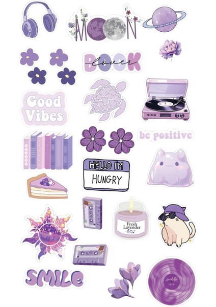 Purple Collection Sticker, Çıkartma, Ajanda, Günlük, Planlayıcı, Bullet Journal , Scrapbook