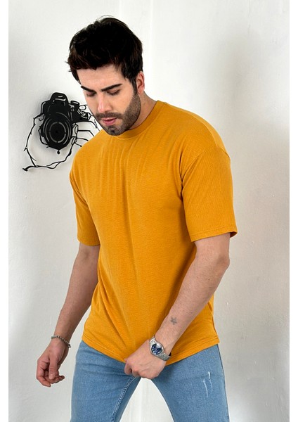 Oversize Nefes Alan Kumaş Bisiklet Yaka T-Shirt fırsatları