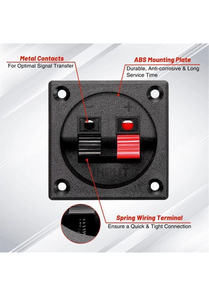 4 Adet Hoparlör Kutusu Terminal Kupası, Yaylı Kare Subwoofer Kutusu Terminal Bağlantı Direği Konnektörü Dıy Ev Araba Hoparlörü Için (Yurt Dışından) fırsatları