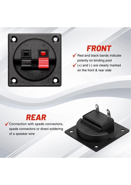 4 Adet Hoparlör Kutusu Terminal Kupası, Yaylı Kare Subwoofer Kutusu Terminal Bağlantı Direği Konnektörü Dıy Ev Araba Hoparlörü Için (Yurt Dışından) indirimleri