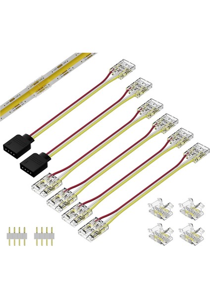 Cct Ayarlanabilir Cob LED Şerit Işık Için 10MM Konnektörler 3 Pin Lehimsiz Terminal Uzatma Bağlantı Kiti (Yurt Dışından)