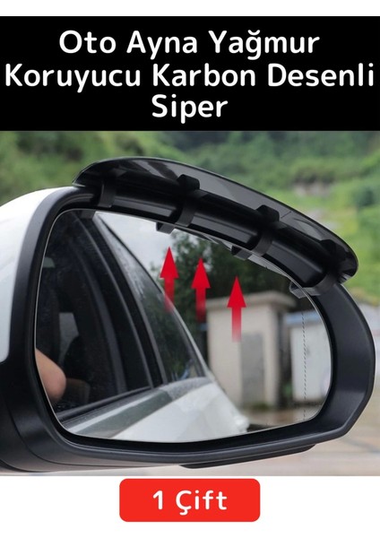 Premium Yüksek Kaliteli Otomobil Ayna Yağmur Koruyucu Karbon Desenli Otomobil Yan Ayna Siper 1 Çift