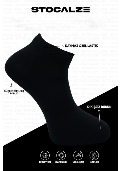 Unisex Bambu Düz Patik. Dikişsiz,terletmez,yumuşak 6'lı Kutulu Siyah Beyaz Çorap Seti