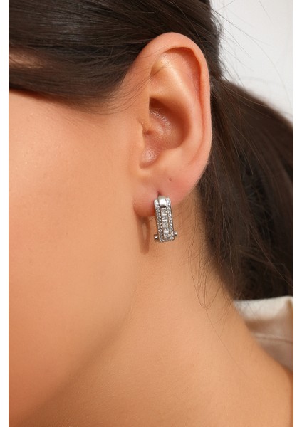 Kadın 925 Ayar Gümüş Zirkon Taşlı Küpe fiyatları