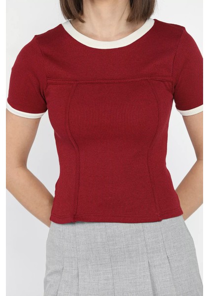 Kadın Bisiklet Yaka Dikiş Detaylı Kaşkorse Bluz fırsatları