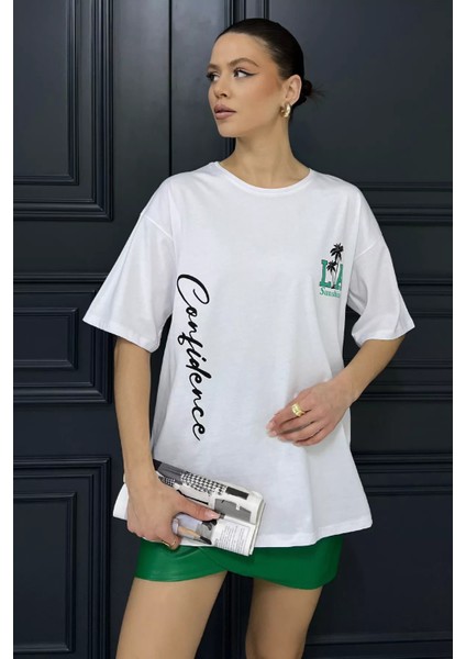 Baskılı Bisiklet Yaka Kadın Tişört fiyatları