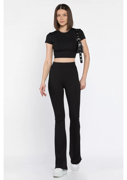 Kadın Ispayol Paça Tayt Crop Fitilli Ikili Takım fiyatları