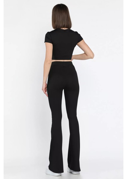 Kadın Ispayol Paça Tayt Crop Fitilli Ikili Takım modelleri