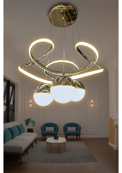 Dron 3 Toplu LED Avize - 3 Renk Kumandalı