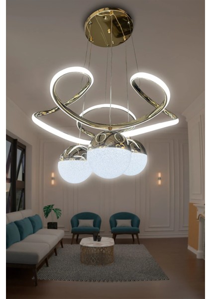 Dron 3 Toplu LED Avize - 3 Renk Kumandalı