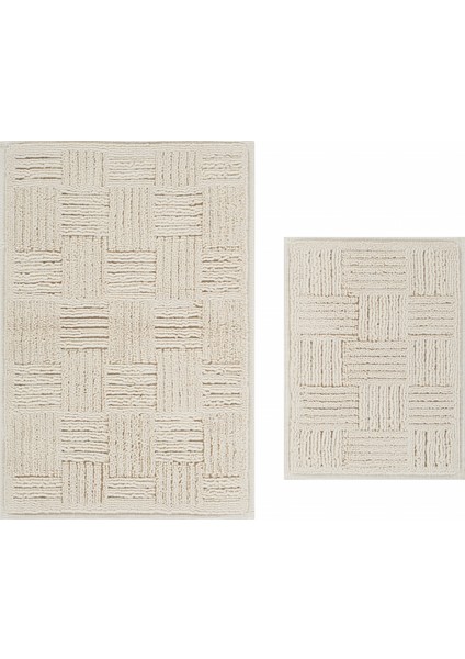 Kaşmir Halı Wave Paspas Beyaz 60 x 90-40 x 60 cm