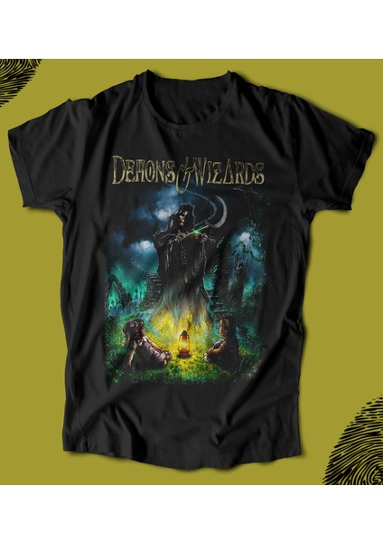 'demons And Wizards‘ Baskılı 'regular-Fit' Unisex Tişört