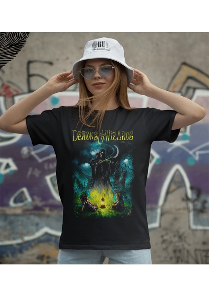 'demons And Wizards‘ Baskılı 'regular-Fit' Unisex Tişört