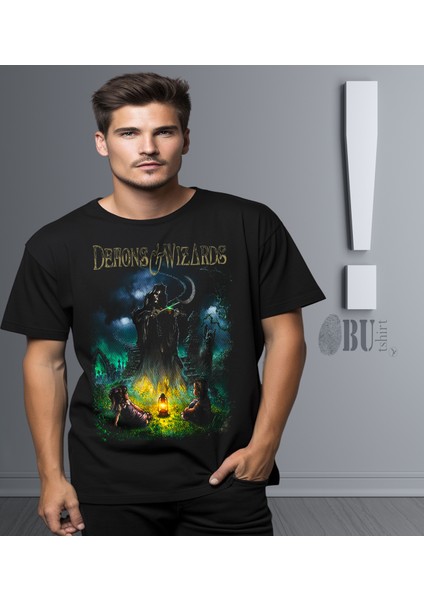 'demons And Wizards‘ Baskılı 'regular-Fit' Unisex Tişört