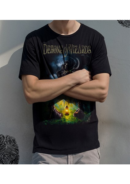 'demons And Wizards‘ Baskılı 'regular-Fit' Unisex Tişört