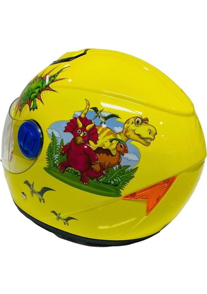 Sy 118 Ejderha Full Face Çocuk Kaskı Sarı