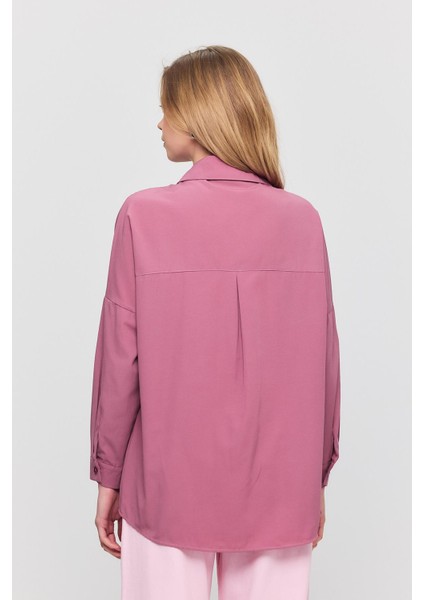 6621A Arkası Robalı Gömlek Violet