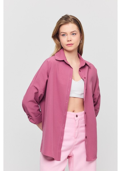 6621A Arkası Robalı Gömlek Violet