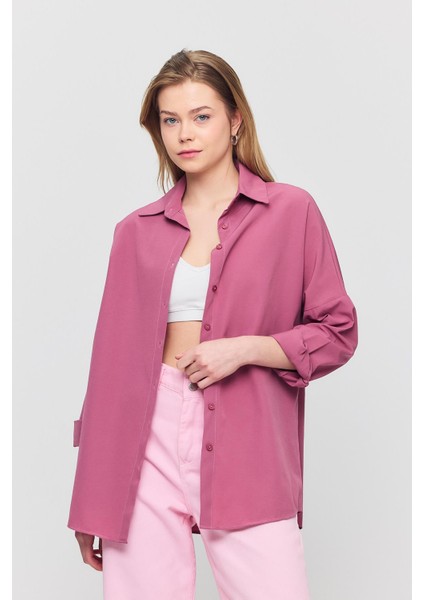 6621A Arkası Robalı Gömlek Violet