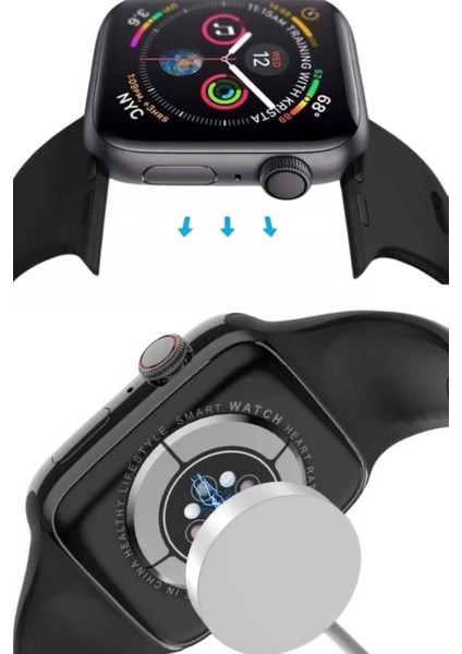 Yeni Model Akıllı Saat Dokunmatik Ekran Unisex Amoled Ekran 44 mm
