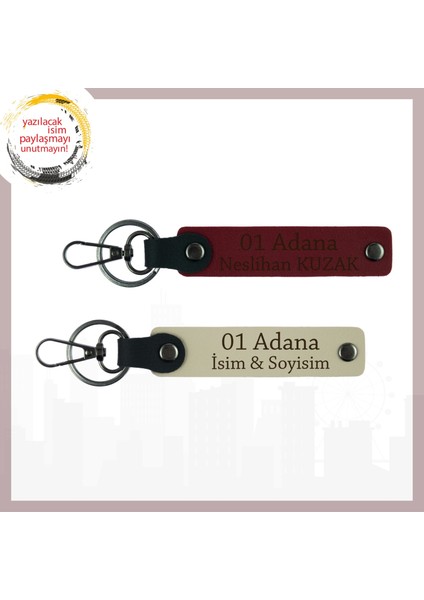 Sütlü Kahve-Bordo, Adınıza Özel Adana Şıklığı Hediye Için Ideal Şehir Esintisiyle Dolu Anahtarlık