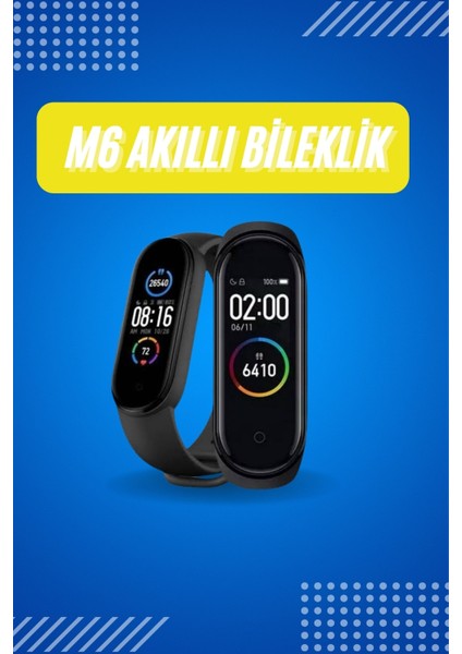 Akıllı Uyumlu Bileklik M6 Adımsayar Spor Modları Çağrı Görme Türkçe Menü