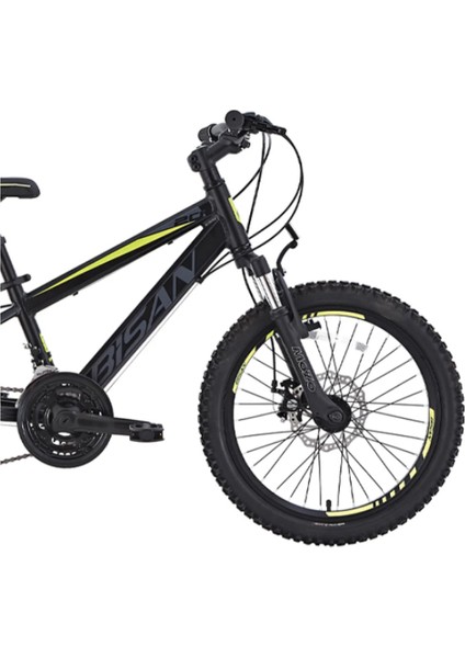 Cooper Çocuk Bisikleti 30 cm Md 24 Jant 21 Vites Mat Siyah Sarı