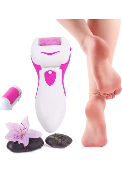 Elektronik Kablosuz Pilli Topuk Törpüsü Callous Remover Pembe