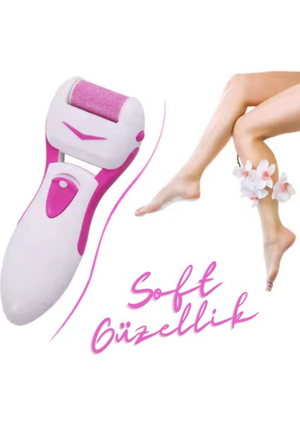 Elektronik Kablosuz Pilli Topuk Törpüsü Callous Remover Pembe