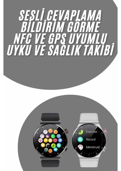Akıllı Saat Uyku ve Sağlık Takibi Nfc Uyumlu Bluetoooth Bağlantılı Android Ios Uyumlu