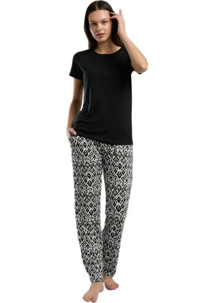 Kadın Siyah Pijama Takımı 3241-S