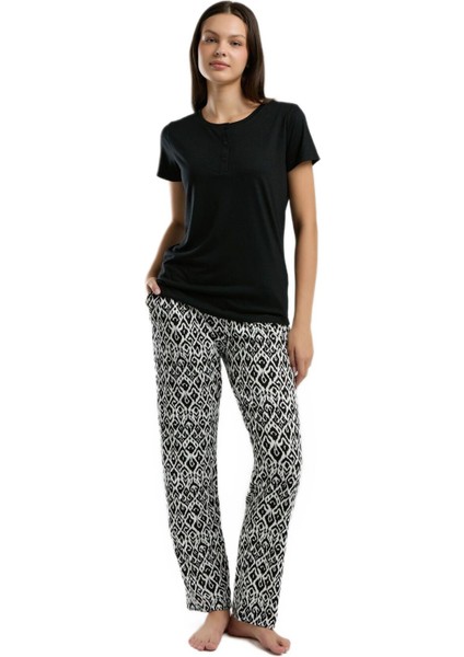 Kadın Siyah Pijama Takımı 3241-S