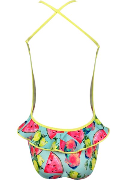 Askılı Renkli Meyve Desenli Fırfırlı Kız Çocuk Mayo By Nessi Byrd fiyatları