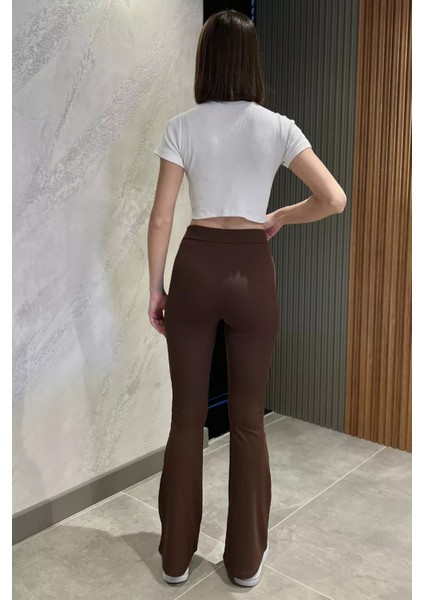 Kadın Yüksek Bel Fitilli İspanyol Paça Tayt P-00015493 modelleri