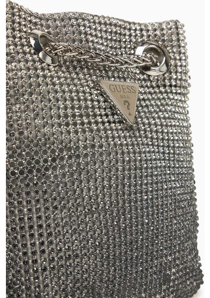 Zalina Pouch Gümüş Taş Detaylı Omuz Çantası modelleri