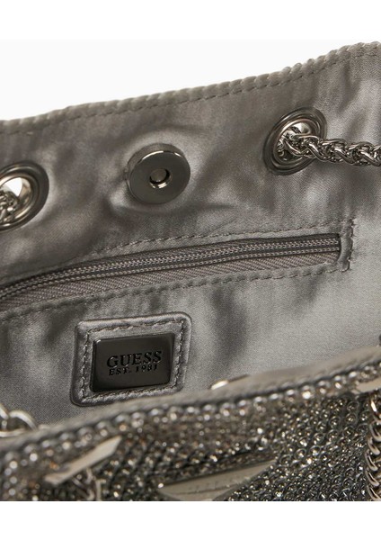 Zalina Pouch Gümüş Taş Detaylı Omuz Çantası fırsatları