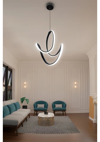 Badem Topsuz Modern Koridor & Oturma Odası Sarkıt Avize - 3 Renk Kumandasız