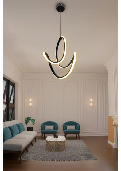 Badem Topsuz Modern Koridor & Oturma Odası Sarkıt Avize - 3 Renk Kumandasız