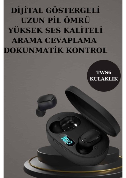 Nabız Ölçer li Akıllı Saat ve Dijital Göstergeli Bluetooth Kulaklık Çoklu Şarj Girişi