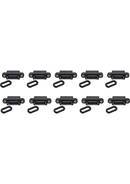 10 Adet Mikro USB Tip C 4pin Su Geçirmez Dişi USB C Soket Bağlantı Noktası Vida Deliği ile Güç Şarj Arayüzü USB Konektörü (Yurt Dışından)