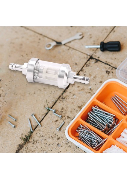 Evrensel Krom Cam Yakıt Benzinli Ham Petrol Motoru Inline Filtre 5/16 "8mm Gümüş Motosikletler Için (Yurt Dışından) indirimleri