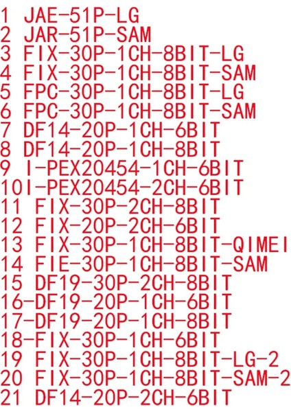21 Adet Lvds Ekran Kablosu Kiti 5 Adet Kablo Adaptörü 10-65 Inç Ekran Onarım Fpc Ekran Test Cihazı (Yurt Dışından)