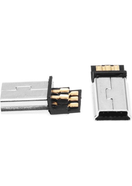 10 Adet Mini USB 5 Pin Erkek Fiş Dıy Smt Konektörü Gümüş Ton Koyu Gri (Yurt Dışından)