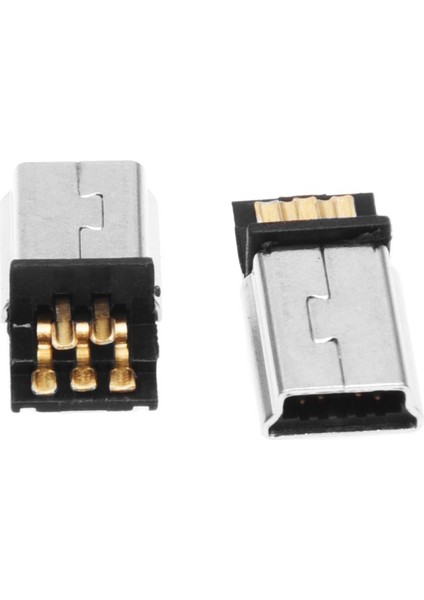 10 Adet Mini USB 5 Pin Erkek Fiş Dıy Smt Konektörü Gümüş Ton Koyu Gri (Yurt Dışından)