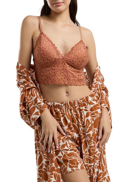 Kadın Krem 3'lü Pijama Takım 3230 modelleri