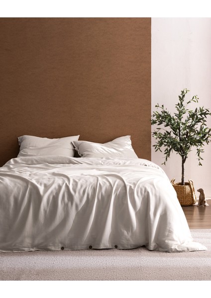 Songe King Size %100 Pamuk Chambre Nevresim Takımı - Ekru