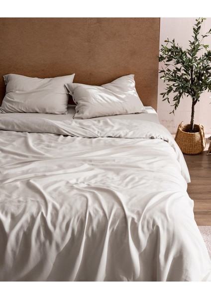 Songe King Size %100 Pamuk Chambre Nevresim Takımı - Ekru