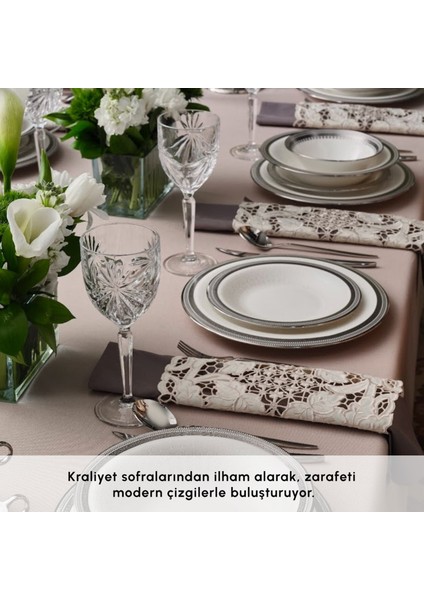 Royal Bone Kate 55 Parça 12 Kişilik Yemek Takımı Platin fırsatları