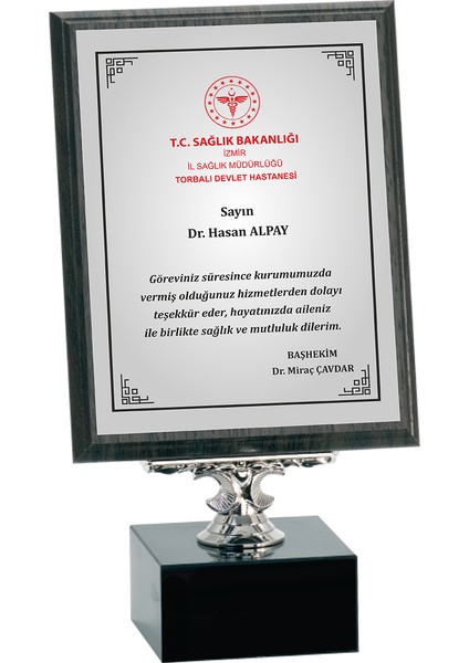 - Ahşap Plaketler - PL-008-M A - 18x24 cm